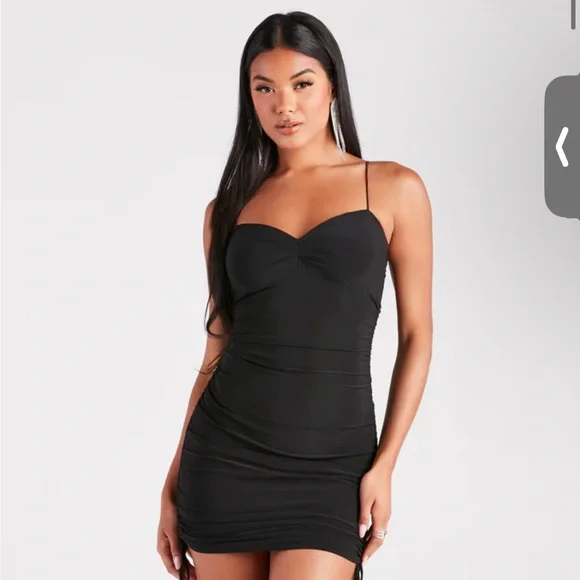 windsor black mini dress Black Velvet Sequin Long Sleeve Bodycon Mini Dress main image 1